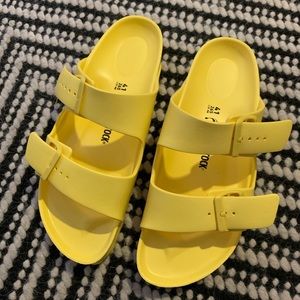 yellow birkenstocks eva